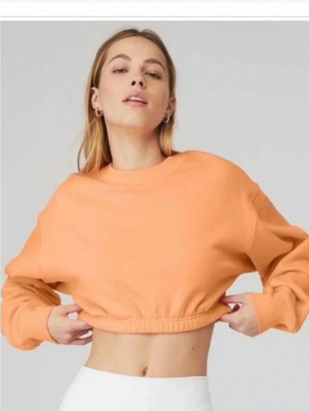 ALO Yoga Peach Cropped Sweatshirt Top